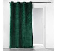 Douceur d'Intérieur, Ideal Textiles - Tenda con occhielli, in velluto, stile casual, 140 x 260 cm, colore: Verde scuro