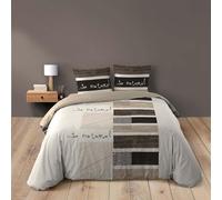 douceur d'Intérieur Interior Softness So Natural Set 3 PEZZI Stampato 42 Fili ALLOVER SO Natural Cotone, 1 Copripiumino 260 x 240 cm - 2 Federe 63 x 63 cm