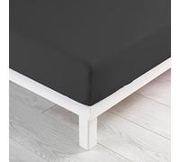 douceur d'intérieur, Jersy - Lenzuolo con angoli per letto matrimoniale, 160 x 200 cm, 100% cotone, colore: Antracite