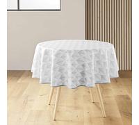 Douceur d'Intérieur Kalini Tovaglia Rotonda, Ø 180 cm, Poliestere Stampato, Grigio