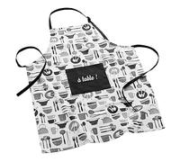 Douceur d'Intérieur Kitchen Grembiule con Tasca, 60 x 84 cm, Cotone Stampato Ricamato