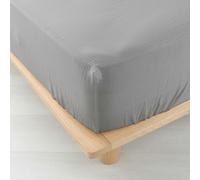 douceur d'intérieur, lenzuolo con angoli (160 x 200 cm) Angelia, grigio, garza di cotone