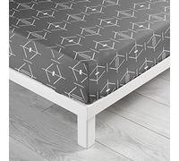 douceur d'intérieur, Lenzuolo con angoli elasticizzati (140 x 190 cm) Aristide Antracite, 100% Cotone