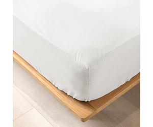 douceur d'intérieur, Lenzuolo con angoli elasticizzati (140 x 190 cm) Biolina Bianco, 100% Cotone Bio
