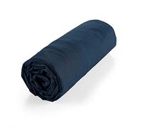 douceur d'intérieur, Lenzuolo con angoli elasticizzati (140 x 190 cm) Biolina Blu Notte, 100% Cotone Bio