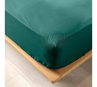 douceur d'intérieur, Lenzuolo con angoli elasticizzati (140 x 190 cm) Biolina smeraldo, 100% cotone biologico
