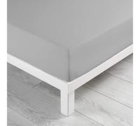 douceur d'intérieur, Lenzuolo con angoli elasticizzati (140 x 190 cm) Linette Grigio, Cotone Lavato