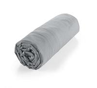 douceur d'intérieur, Lenzuolo con angoli elasticizzati (160 x 200 cm) Biolina Grigio, 100% Cotone Bio