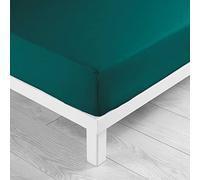 douceur d'intérieur, Lenzuolo con angoli elasticizzati (160 x 200 cm) Lina smeraldo, 100% cotone