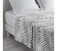 douceur d'intérieur, Lenzuolo piano (180 x 290 cm) Botania Grigio, 100% Cotone