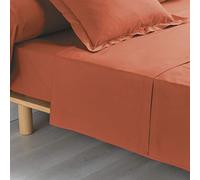 Douceur d'Intérieur, Lenzuolo piano (240 x 300 cm) Percaline Terracotta, Percaline Cotone