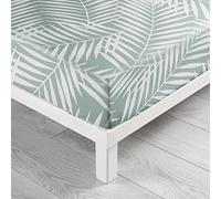 douceur d'intérieur, Lenzuolo sotto con angoli (160 x 200 cm) Botania Salvia, 100% cotone