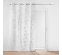 Douceur d'Intérieur Lison Tenda con Occhielli, 140 x 240 cm, Argento, Velo Sabbiato Stampato Metallizzato
