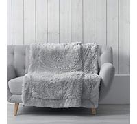 Douceur d'Intérieur Marilou Plaid, 180 x 220 cm, Simil Pelliccia, Grigio