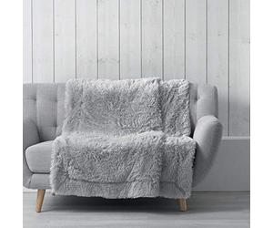 Douceur d'Intérieur Marilou Plaid, 180 x 220 cm, Simil Pelliccia, Grigio
