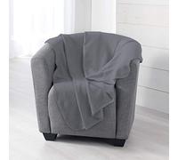 Douceur d'Intérieur Milou Plaid, Poliestere, Grigio, 125 x 150 CM