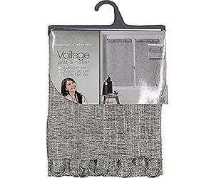 Douceur d'Intérieur, Milza - Coppia di Tende ad Anelli (2 x 60 x 90 cm), Colore: Antracite, Velo Intrecciato