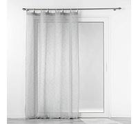 Douceur d'Intérieur, Minalisa - Tenda con occhielli in legno, 140 x 240 cm, colore: Grigio