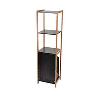 Douceur d'Intérieur mobile 3 ETAG.+1 baule biancheria, nero/legno, 36 x 33 x 130 cm