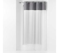 Douceur d'Intérieur Morbidezza di interni, tenda con occhielli 137 x 240 cm, voile sabbiato con top cotone bel grigio