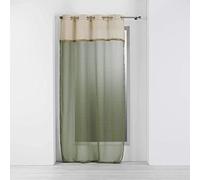 Douceur d'Intérieur Morbidezza di Interni, Tenda con Occhielli, 140 x 240 cm, Voile sabbiato con Top in Iuta greenybel Verde