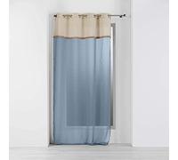 Douceur d'Intérieur Morbidezza di Interni, Tenda con Occhielli, 140 x 240 cm, Voile sabbiato con Top in Iuta greenybel Blu