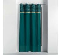 douceur d'Intérieur Morbidezza interna tenda con occhielli 140 x 240 cm cotone tinta unita top metallise artchic blu