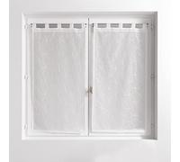 Douceur d'Intérieur, Olympia - Coppia di Tende con Passanti, 2 x 60 x 160 cm, Colore: Bianco, Velo sabbiato Ricamato
