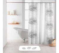 Douceur d'Intérieur ORBELLA - Tenda da doccia con gancio, 180 x 200 cm, colore: Bianco/Argento,