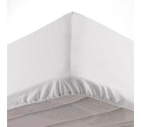 douceur d'intérieur, Oscar - Lenzuolo con angoli, in microfibra, 160 x 200 cm, tinta unita, colore: Bianco