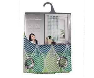 Douceur d'Intérieur Pannello a con Occhielli 140 x 240 cm Voile Imprime trasferimento Winter Green Bianco