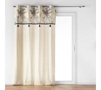 Douceur d'Intérieur Papaya Tenda con Occhielli, 140 x 240 cm, Cotone e Poliestere con Bordo Metallizzato