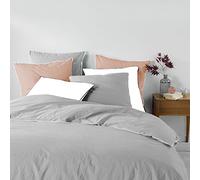 Douceur d'Intérieur Parure da letto 1644242 Morbidezza Interno, Parure 3 pezzi, 260 x 240 cm, Grigio, 100% Cotone, Linette