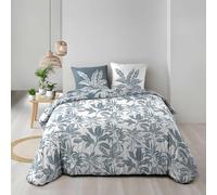 Douceur d'Intérieur, Parure da letto 3 pezzi (240 x 220 cm) Hera blu, 100% cotone