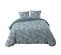 Douceur d'Intérieur, Parure da letto 3 pezzi (240 x 220 cm) Morgana blu, 100% cotone