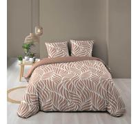 Douceur d'Intérieur, Parure da letto 3 pezzi (260 x 240 cm) Morgane Mocha, 100% cotone