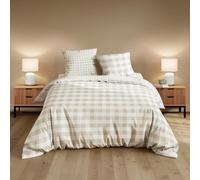 Douceur d'Intérieur, Parure da letto 3 pezzi (260 x 240 cm) Victoire Naturel, 100% Cotone