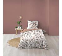 Douceur d'Intérieur, Parure da letto matrimoniale (140 x 200 cm) Maiwen Mocha, 100% cotone