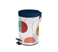 douceur d'intérieur, Pattumiera a pedale 3 L Blu, Metallo Stampato, Color Pop