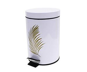 DOUCEUR D'INTERIEUR Pattumiera a Pedale 3 l, Metallo orbella Bianco