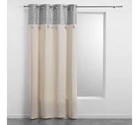 Douceur d'Intérieur per interni, Tenda con occhielli, 140 x 240 cm, in tinta unita, in policotone, con top metallo e nappa, New Sultan