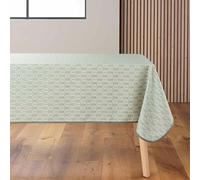 Douceur d'Intérieur Piana Tovaglia Rettangolare, 145 x 240 cm, Poliestere Stampato Metallizzato, Verde Salvia