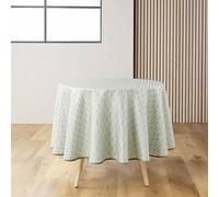 Douceur d'Intérieur Piana Tovaglia Rotonda, Ø 180 cm, Poliestere Stampato Metallizzato, Verde Salvia