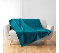 Douceur d'Intérieur, Plaid (220 x 240 cm) Lucile Blu, Policotone tinta unita