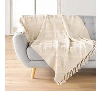 Douceur d'Intérieur, Plaid con frange (125 x 150 cm) Inca, Cotone e Poliestere Tufted
