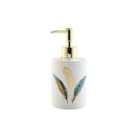Douceur d'Intérieur Plumiss Dispenser per Sapone, Diametro 7.4 x 17.9 cm, Ceramica Stampata Metallizzata
