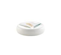 Douceur d'Intérieur Plumiss Portasapone, Diametro 11.1 x 2.4 cm, Ceramica Stampata Metallizzata