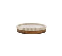 Douceur d'Intérieur, portasapone (14 x 9,5 x 2,8 cm) Niagara, Colore Naturale, poliresina e Acacia