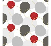 Douceur d'Intérieur Rotolo di Tela Cerata (RLX 1,40 mx20 m) Disco Rosso, PVC Stampato