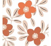 Douceur d'Intérieur, Rotolo di tela cerata (RLX 1,40 mx20 m) Flory Orange, PVC stampato